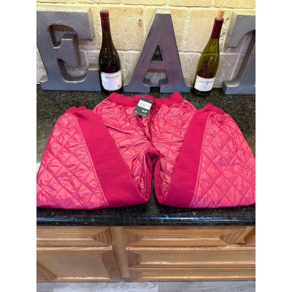 NWT Nike Quilted Sportswear Loose Fit Quilted Pants Women's Size XS Red Berry - Picture 2 of 7